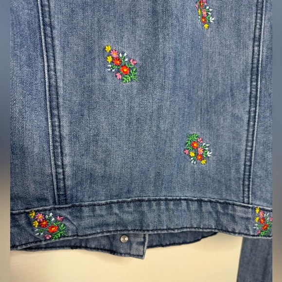 Tinsel Floral Embroidered Denim Jean Jacket Size Small - Picture 8 of 10
